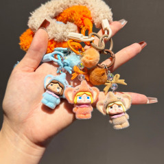 Lanière Téléphone Poignet Moelleuse Bleu avec Porte-clés Poupée et Pompon — ECO · Smarty Paris 18e